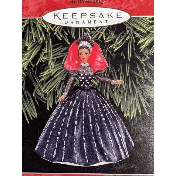 NEW 1998 AFRICAN AMERICAN HOLIDAY BARBIE HALLMARK KEEPSAKE ORNAMENT - Picture 1 of 7